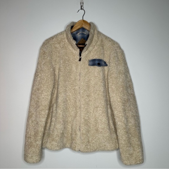Pendleton Women's Cream Fuzzy Sherpa Zip Up Jacket Size XL - Picture 2 of 9